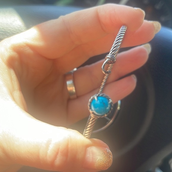 David Yurman Petite Chatelaine Turquoise & Sterling Silver Bracelet - Picture 9 of 9